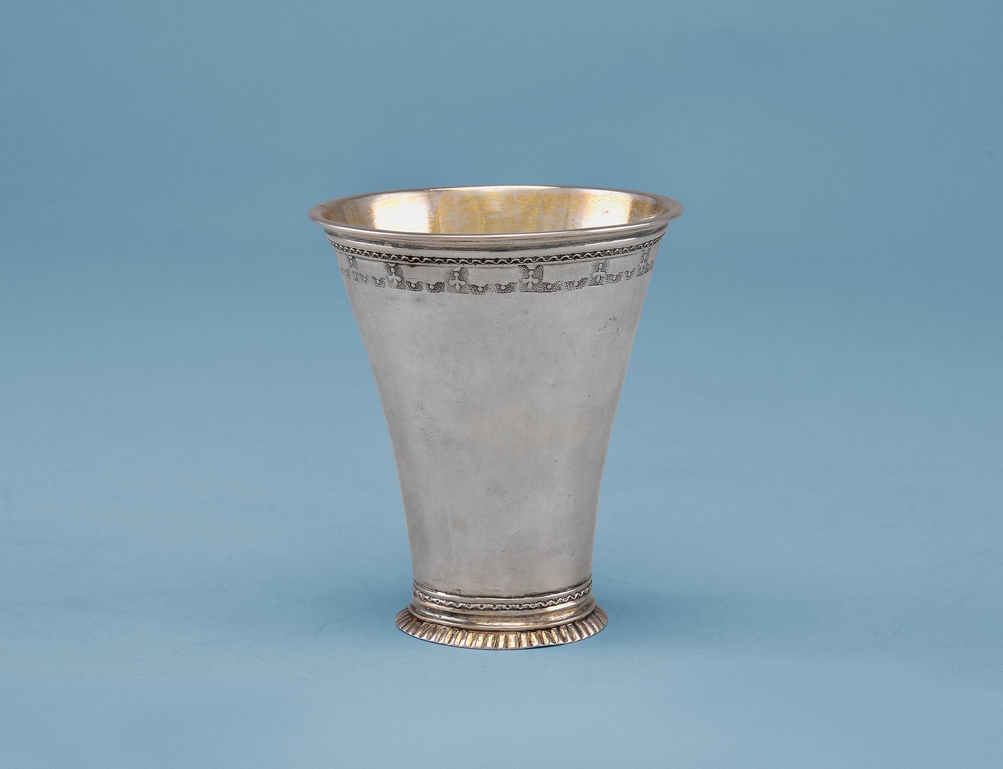BÄGARE, silver. Bengt Collin Uppsala 1764. Vikt 53 g.