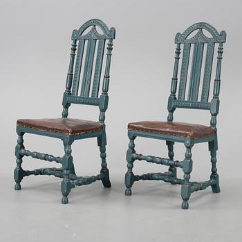 STOLAR 6 st, allmoge, Blekinge, 1700/1800-tal.