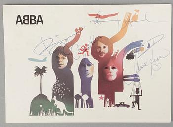 ABBA-AUTOGRAFER, 4 st på vykort, egenhändiga.