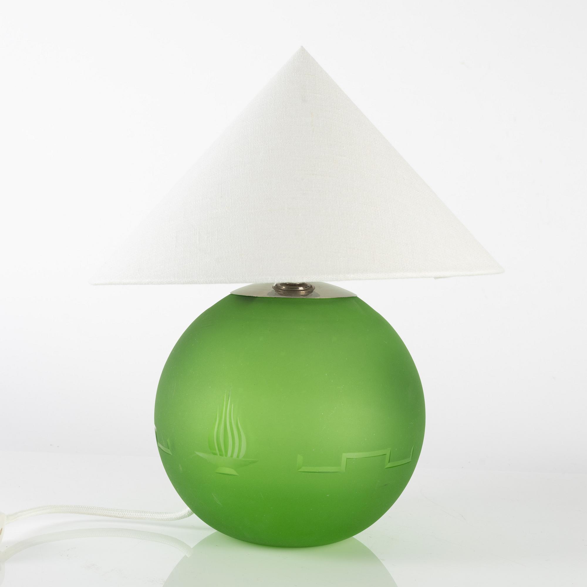 Elis Bergh, tillskriven, två bordslampor, Swedish Grace, Kosta, 1930-tal.