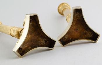 LJUSSTAKAR, ett par, senempire, 1800-talets första hälft.