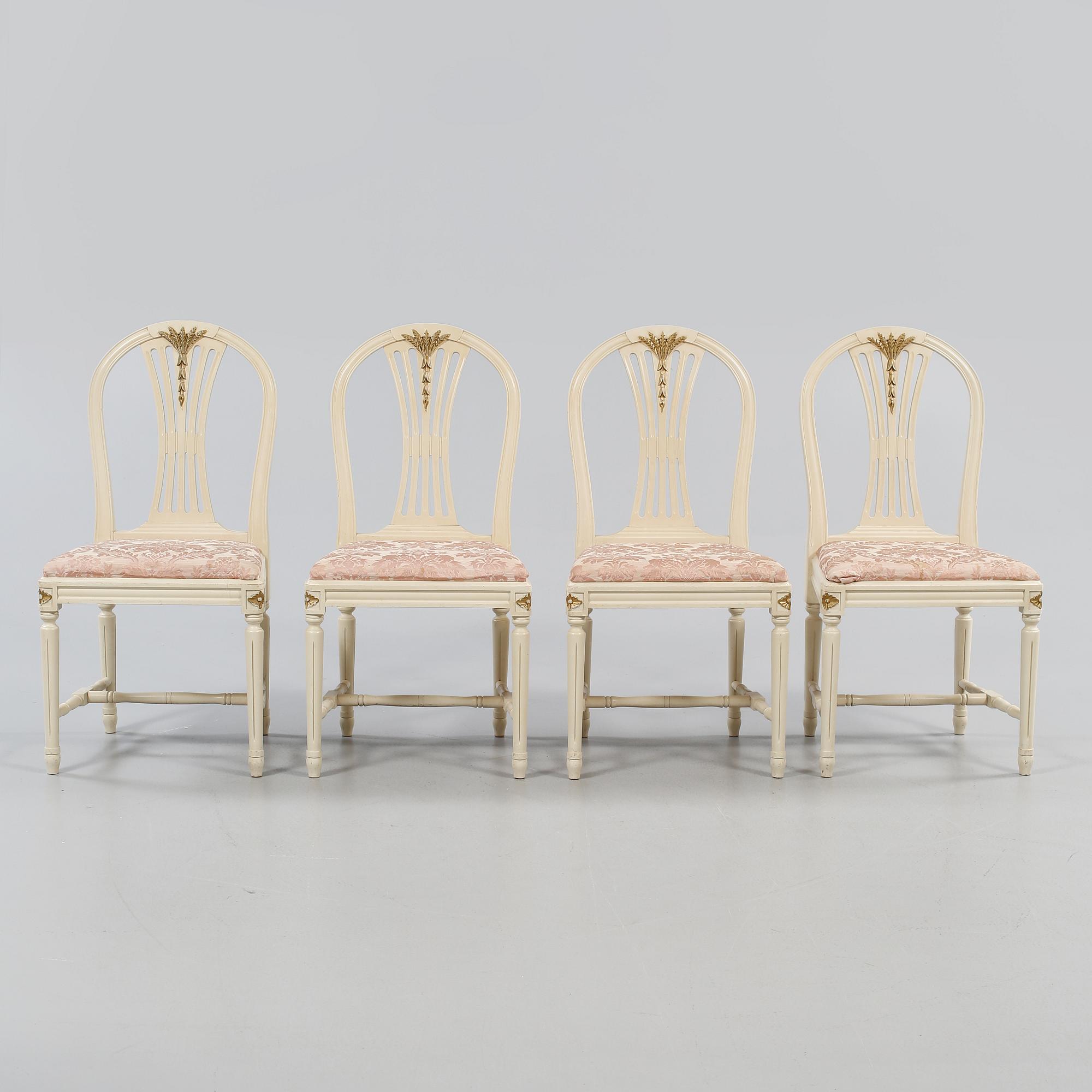 STOLAR, 4 st, gustaviansk stil, 1900-talets andra hälft.