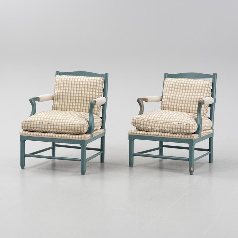 A pair of Gustavian armchairs.