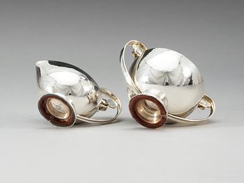 JOHAN ROHDE,  gräddkanna och sockerskål, Georg Jensen, Köpenhamn 1945-77, sterling,