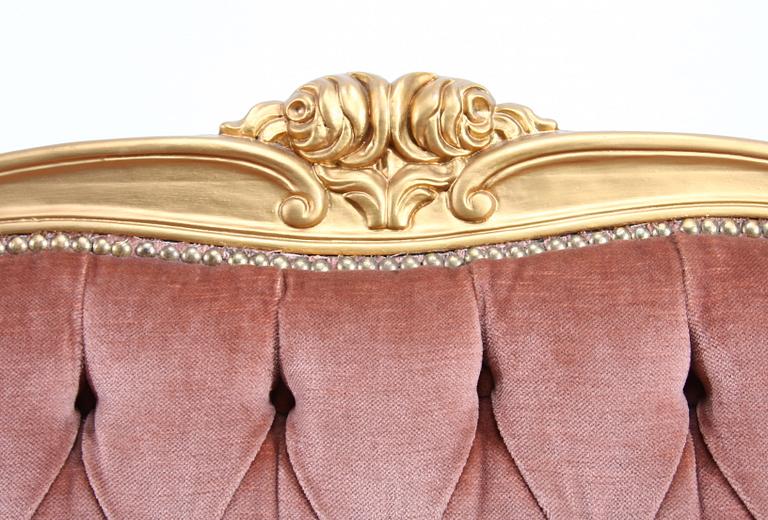 SALONGSGRUPP, 3 delar, rokokostil, 1900-tal.