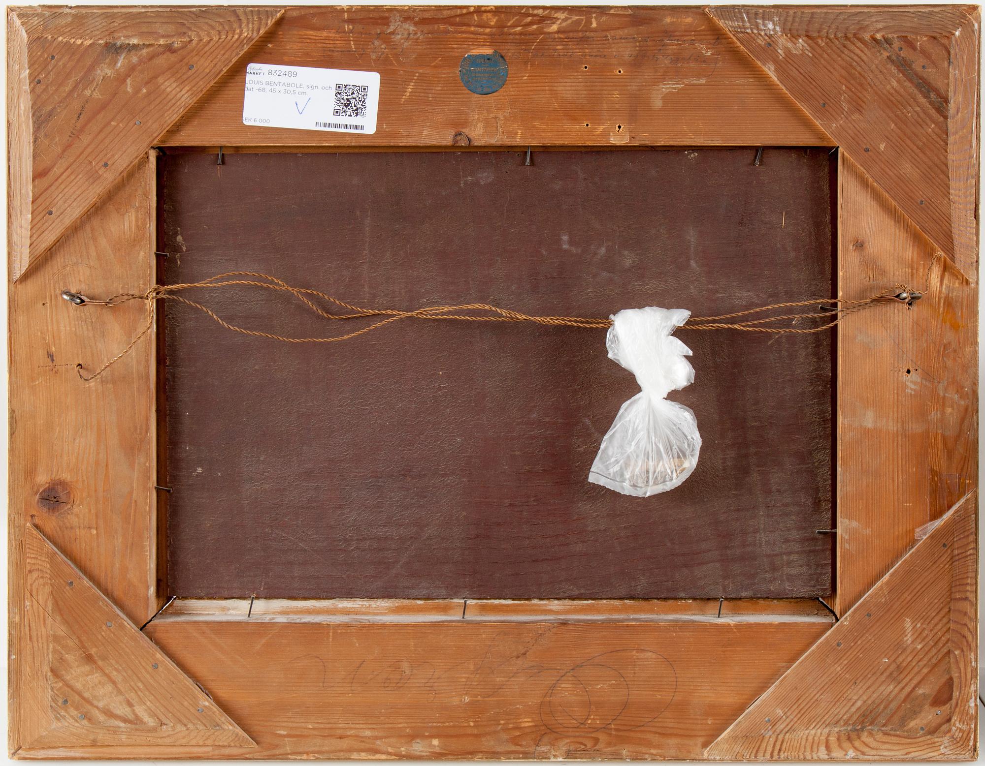 LOUIS BENTABOLE, olja på duk 45 x 30,5 cm, sign. och dat -68.