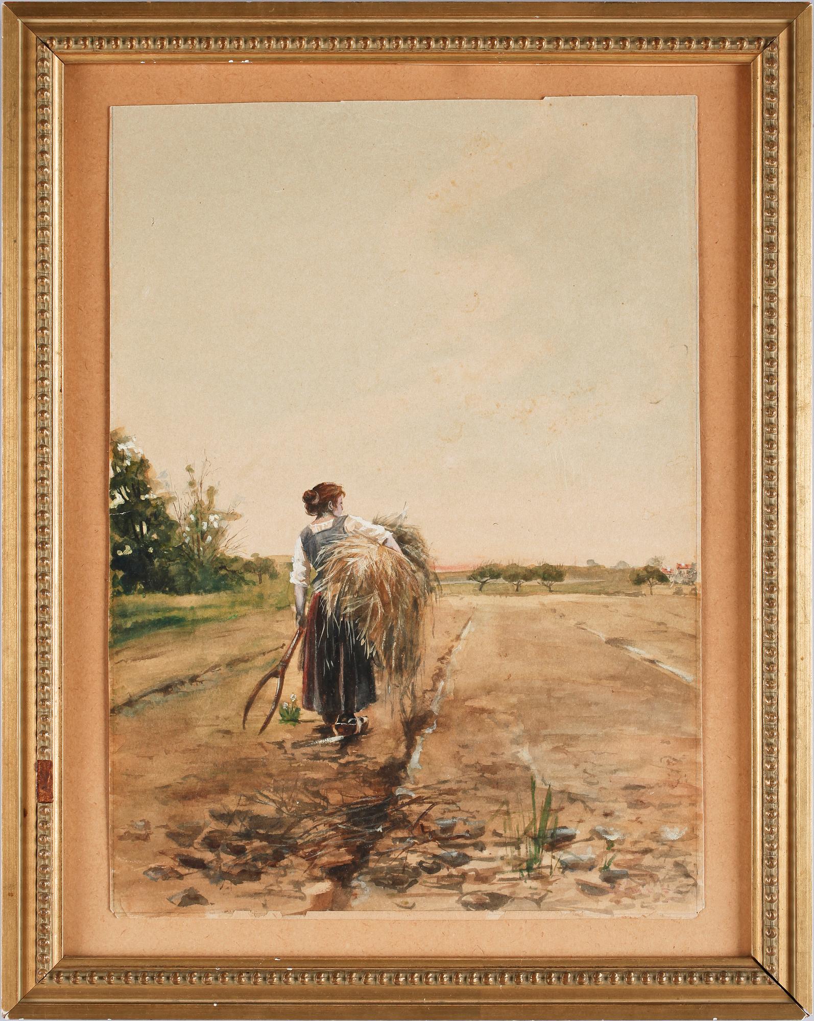 OKÄND KONSTNÄR, akvarell med täckvitt, sign G.W., sekelskiftet 1900.