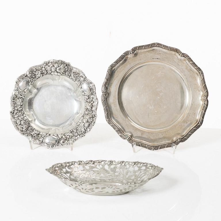 Fats, 3 pcs, silver, marked GAB, total weight approx. 400 g.