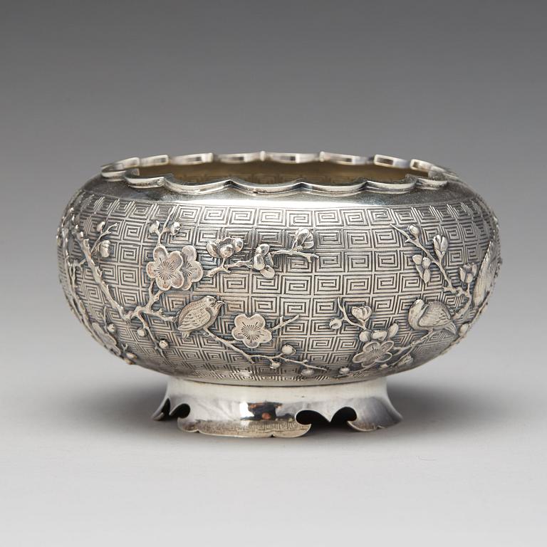 Skål, silver. Wang Hing & Co, tidigt 1900-tal.