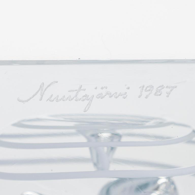 Oiva Toikka, vuosikuutio, signeerattu Oiva Toikka, Nuutajärvi 1987, numeroitu 465/2000.
