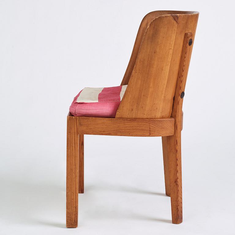 Axel Einar Hjorth, a stained pine "Lovö" chair, Nordiska Kompaniet, Sweden 1930s.