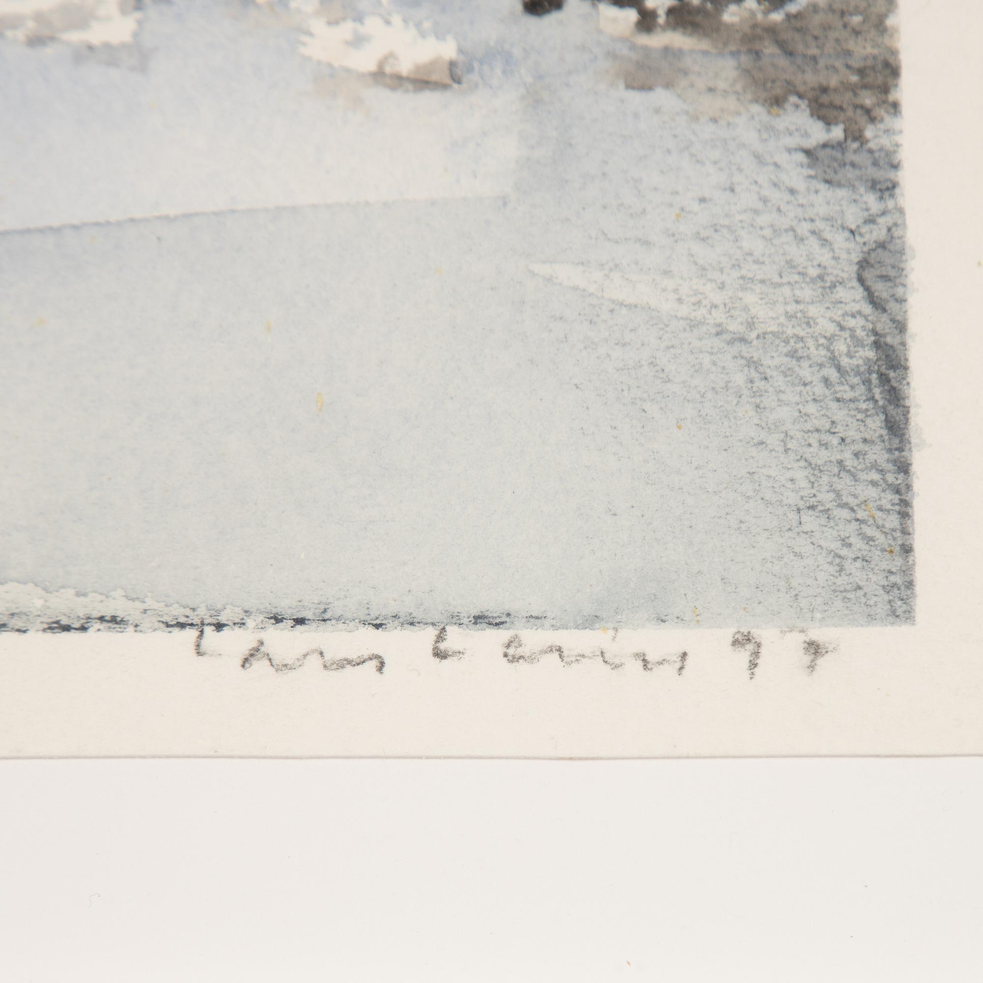 Lars Lerin, "Ensamt hus".