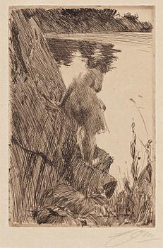 768. Anders Zorn, ANDERZ ZORN, etching (II state of II), 1896, signed in pencil.