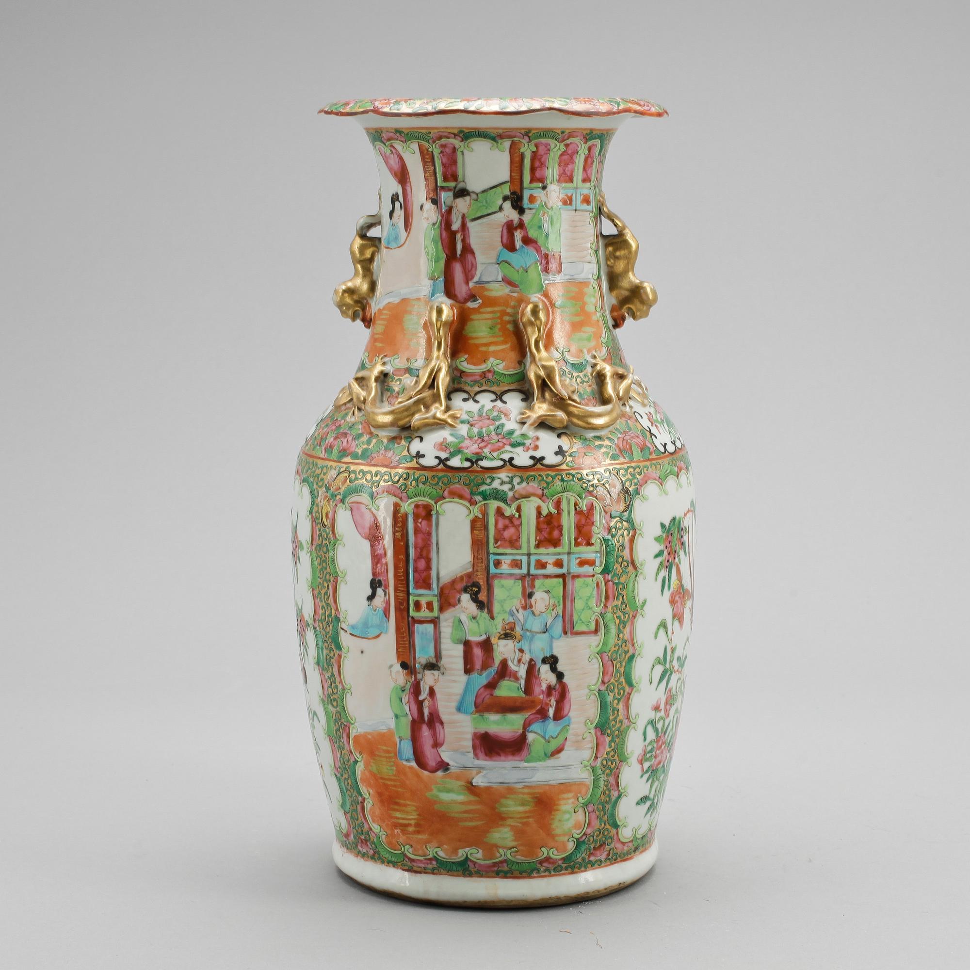 VAS, porslin, Kanton, Kina 1800-tal.