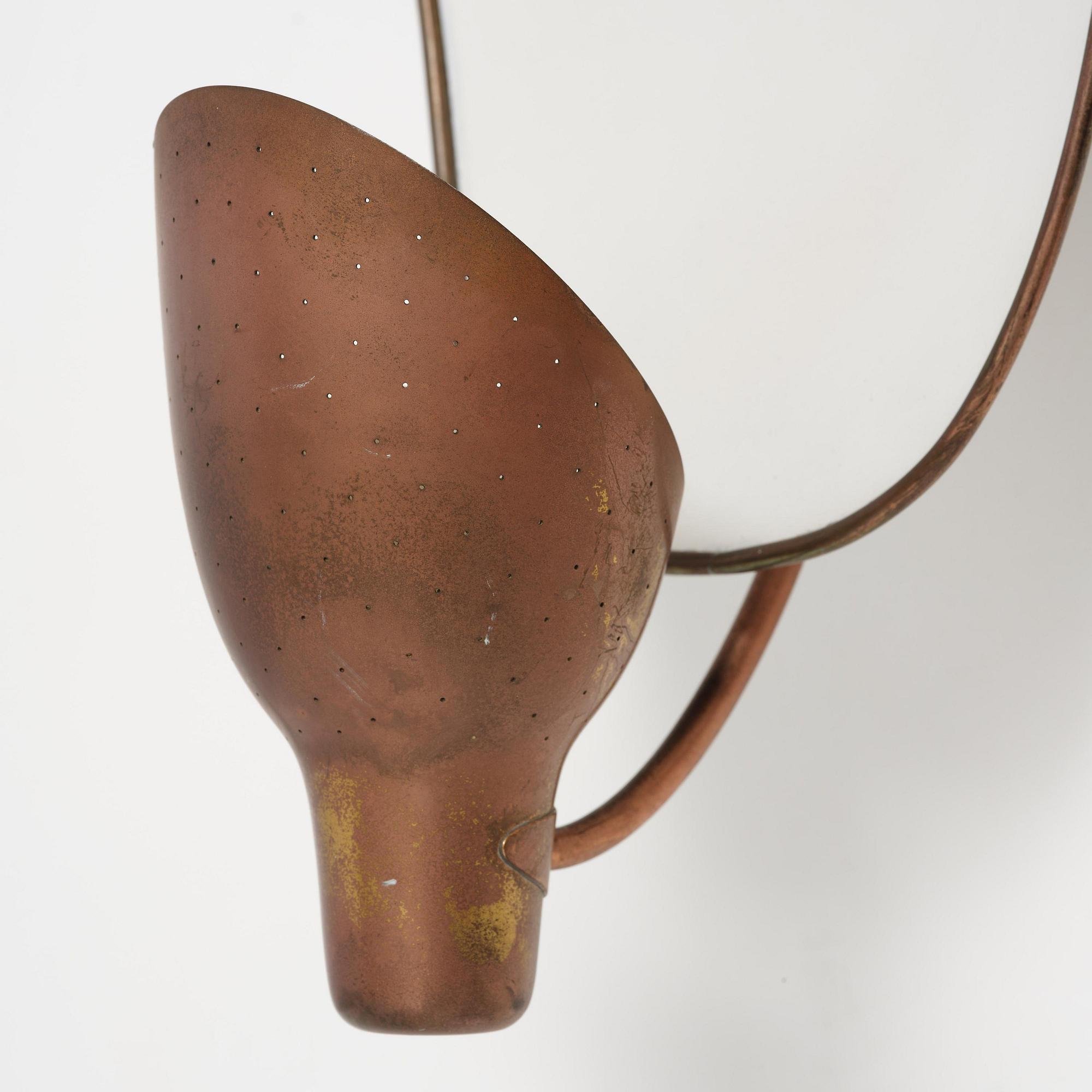 Carl-Axel Acking, a pair of wall lamps model number "5017", Bröderna Malmströms Metallvarufabrik, Malmö, 1940s.