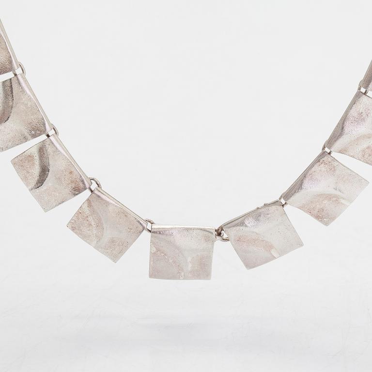 Björn Weckström, A sterling silver necklace 'Galactic peaks' for Lapponia 1969.