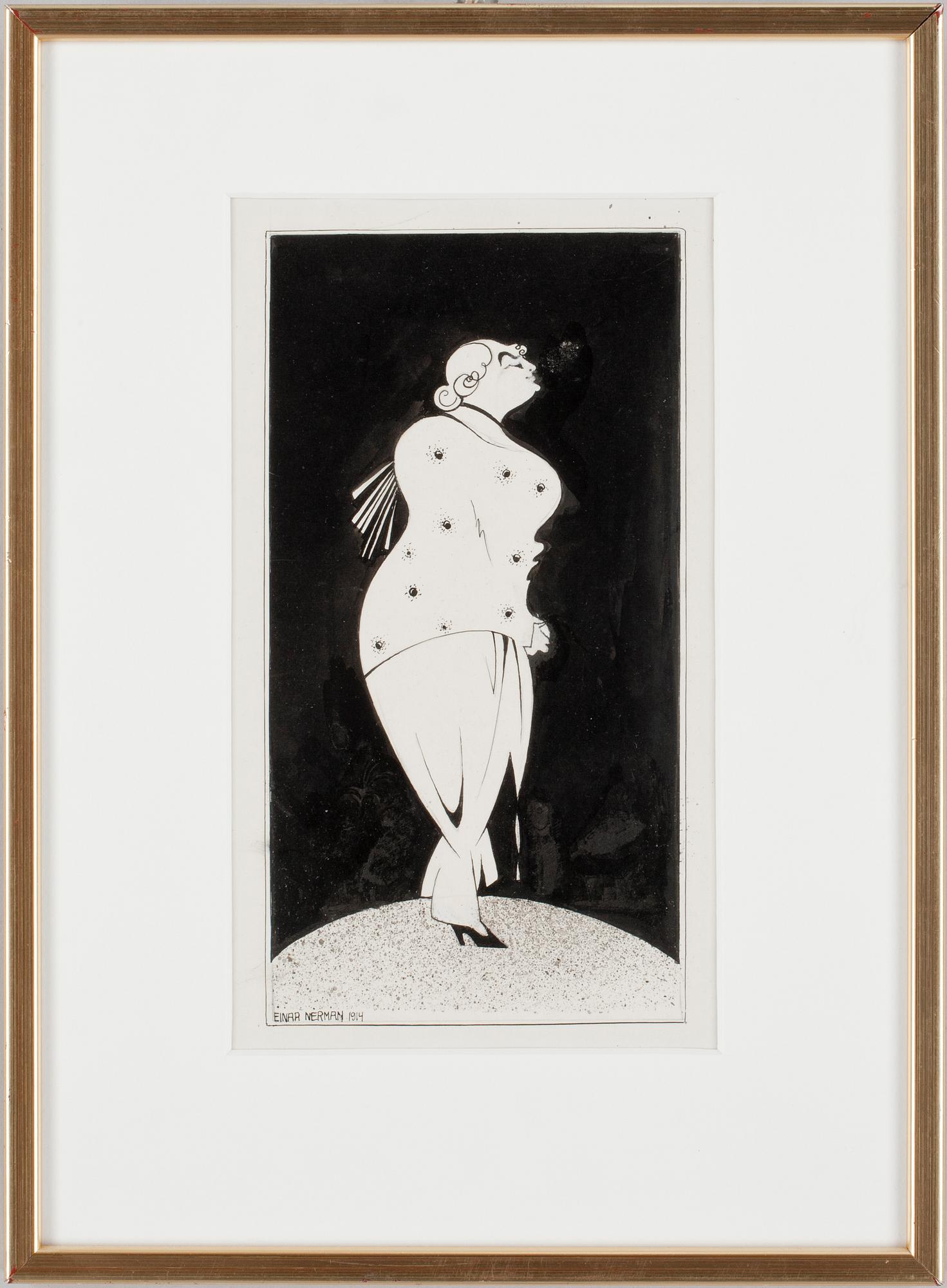 EINAR NERMAN, tusch. Sign o dat 1914.