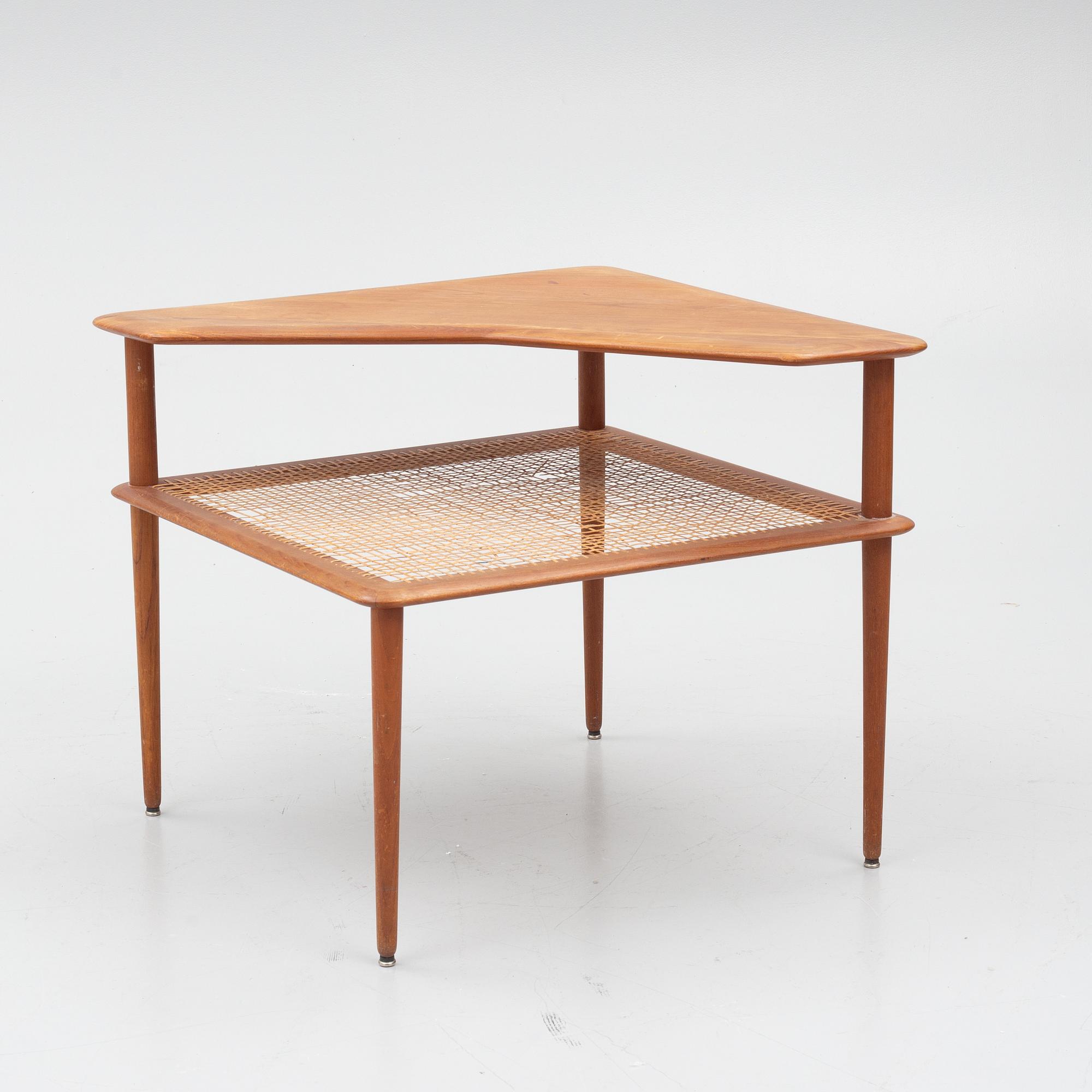 Peter Hvidt & Orla Mølgaard Nielsen, a corner sofa with table, three pieces, 'Minerva', France & Daverkosen, Denmark, 1950s/1960s.
