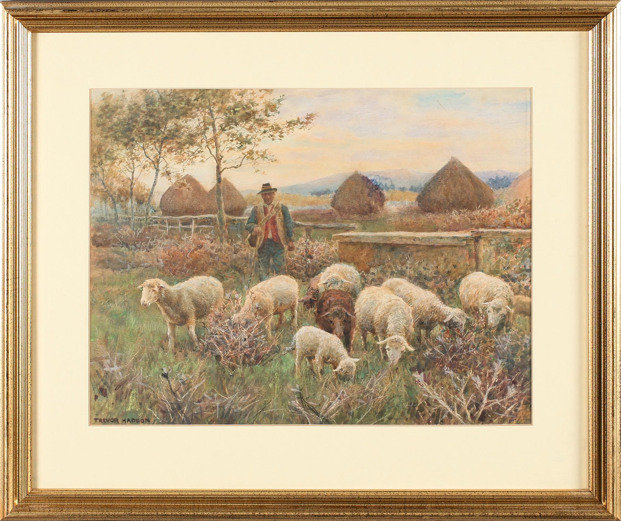 TREVOR HADDON, akvarell, signerad.