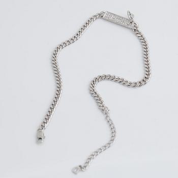 COLLIER, vitmetall samt strass, Christian Dior.