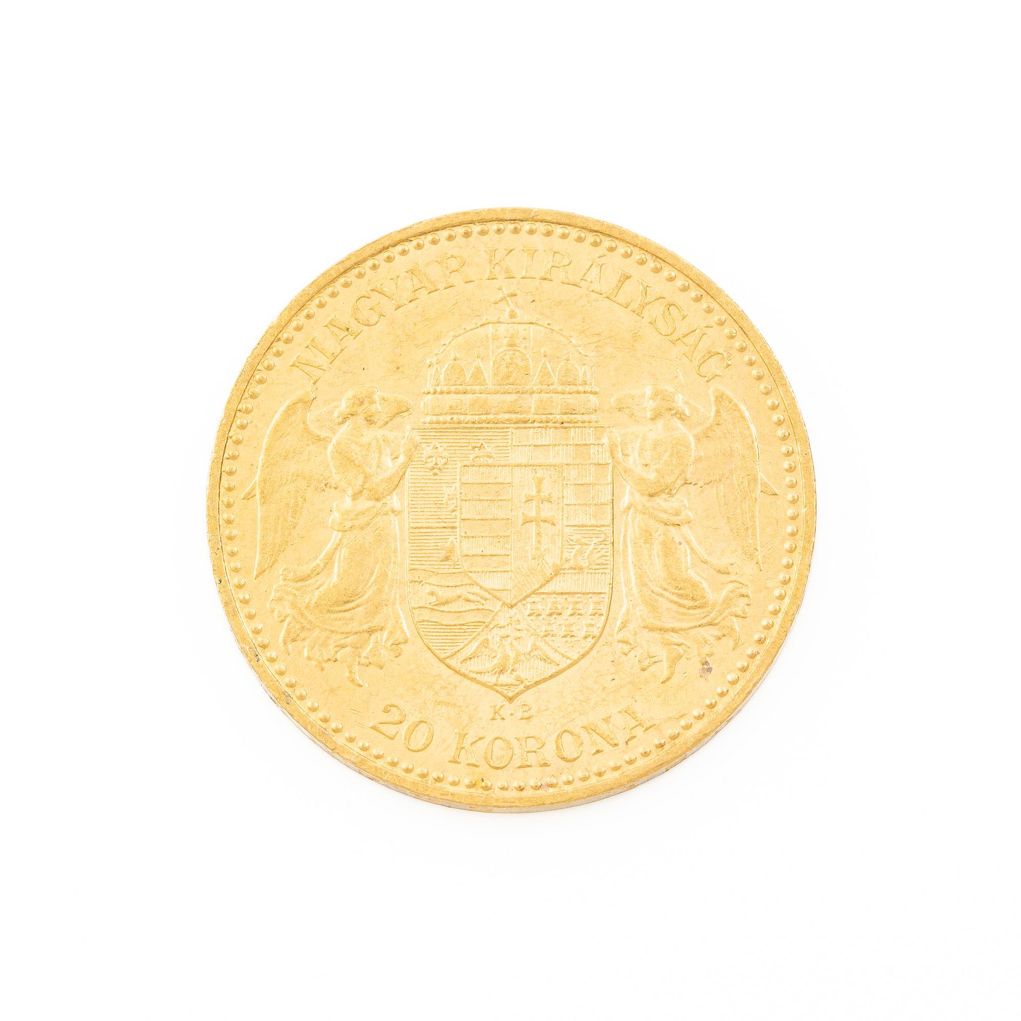 Gold coin, Hungary, 20 Korona, 1892.