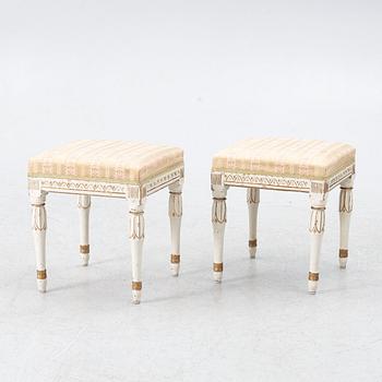 Stools, a pair of Gustavian, second half of the 18th century.