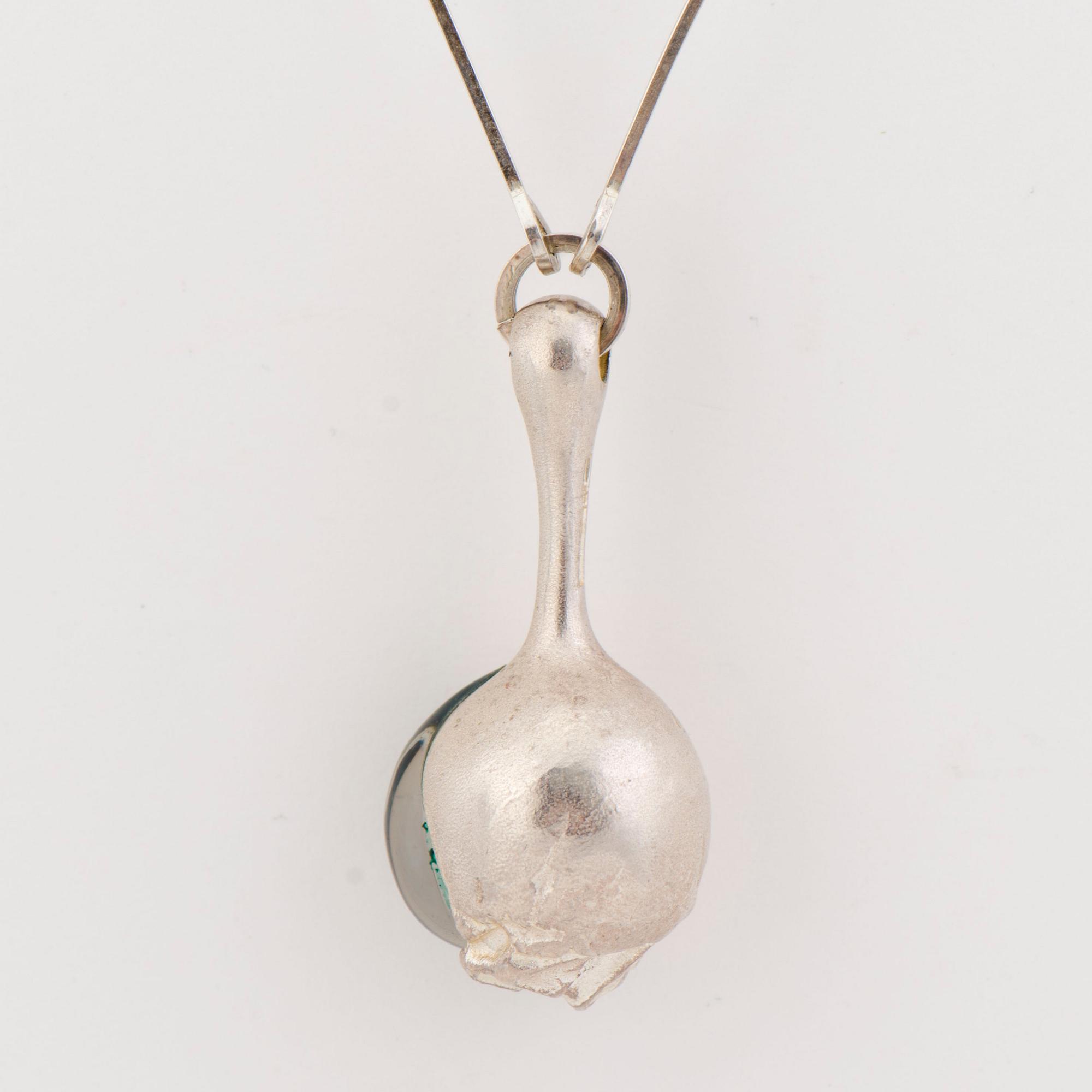 A BJÖRN WECKSTRÖM NECKLACE, "Nectaris", silver and acrylic. Lapponia 1977.