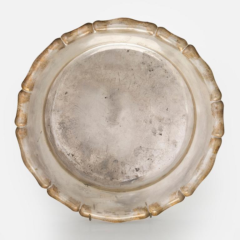 Serveringsfat, silver, Tjeckoslovakien 1929-1941.