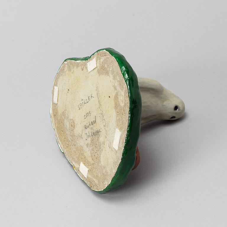 Richard Johansson, sculpture, pinted and glazed cement, signed and dated 2003.