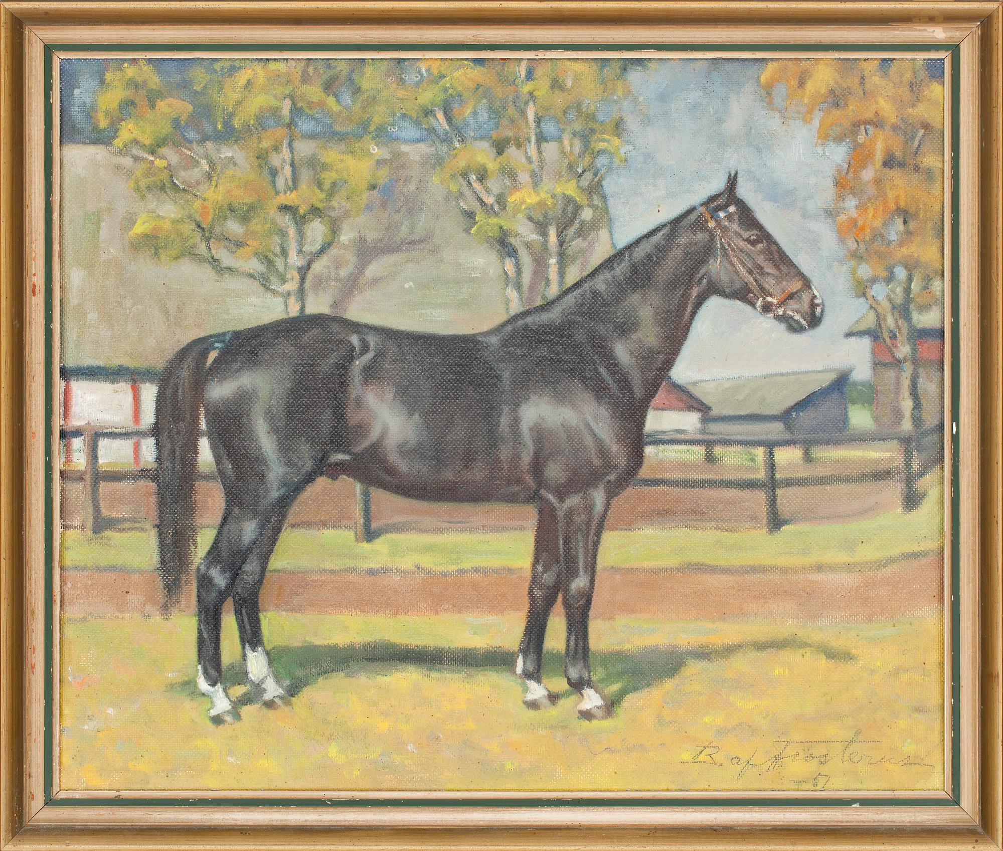 OKÄND KONSTNÄR, olja på pannå, bär sign o dat -57.