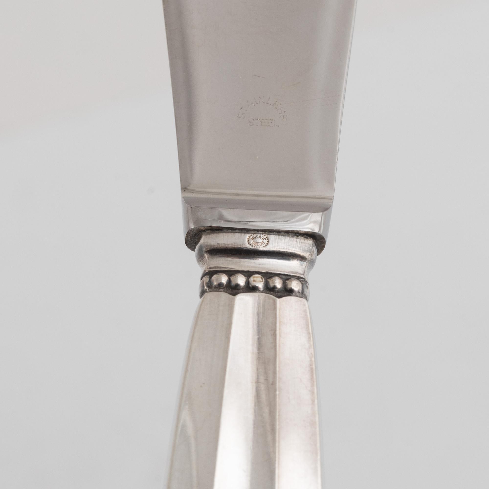 A Danish Silver Cutlery, 'Acorn', Johan Rohde,  Georg Jensen (40 pieces).
