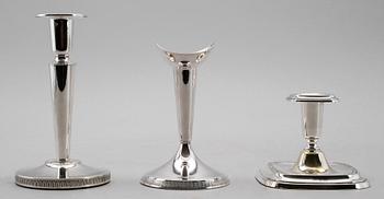 LJUSSTAKAR, 3 par, silver, GAB, K&EC och CG Hallberg, 1954, 1959 och 1960.