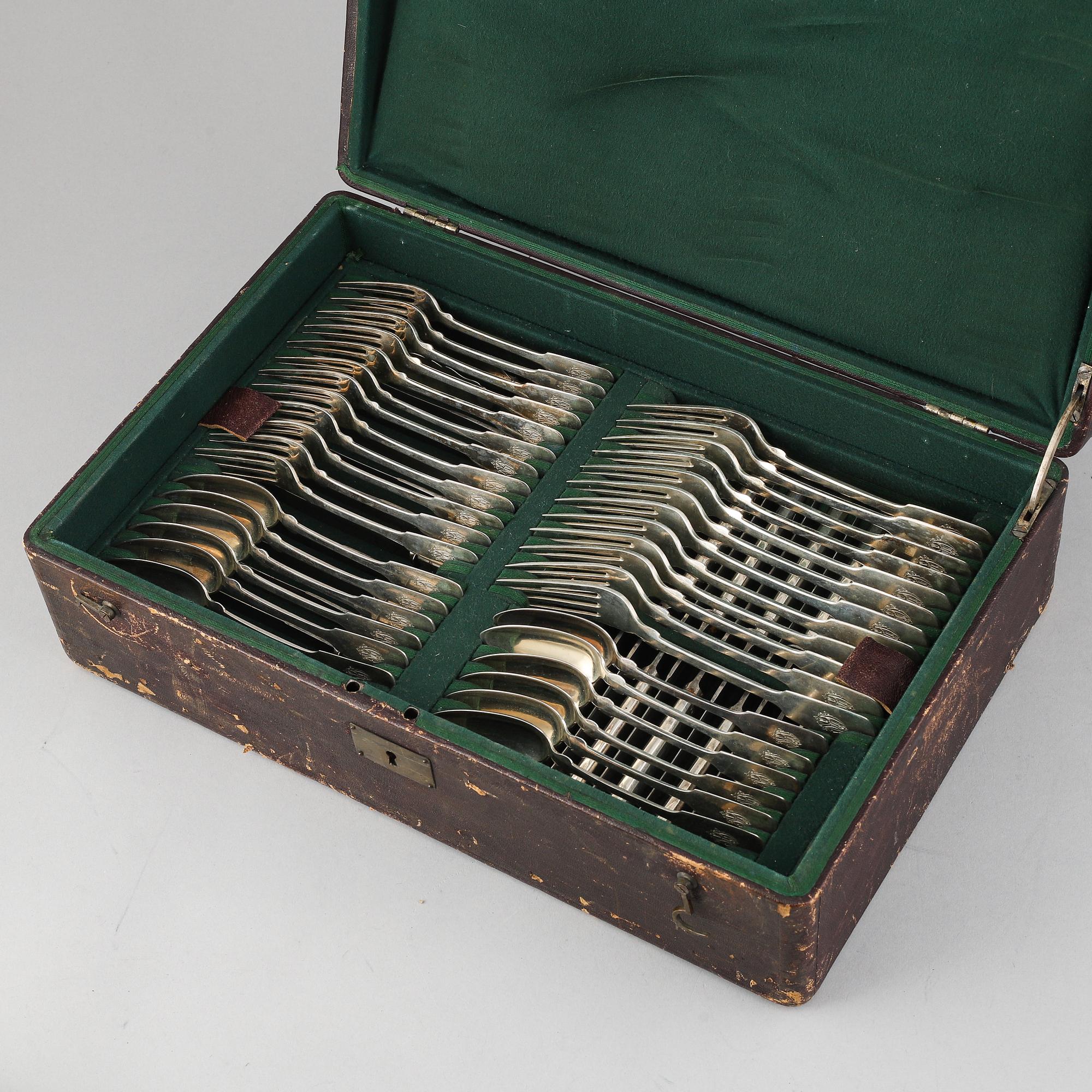 A German 88 piece silver cutlery-set, marked I. Wagner & S., Berlin late 19th century.