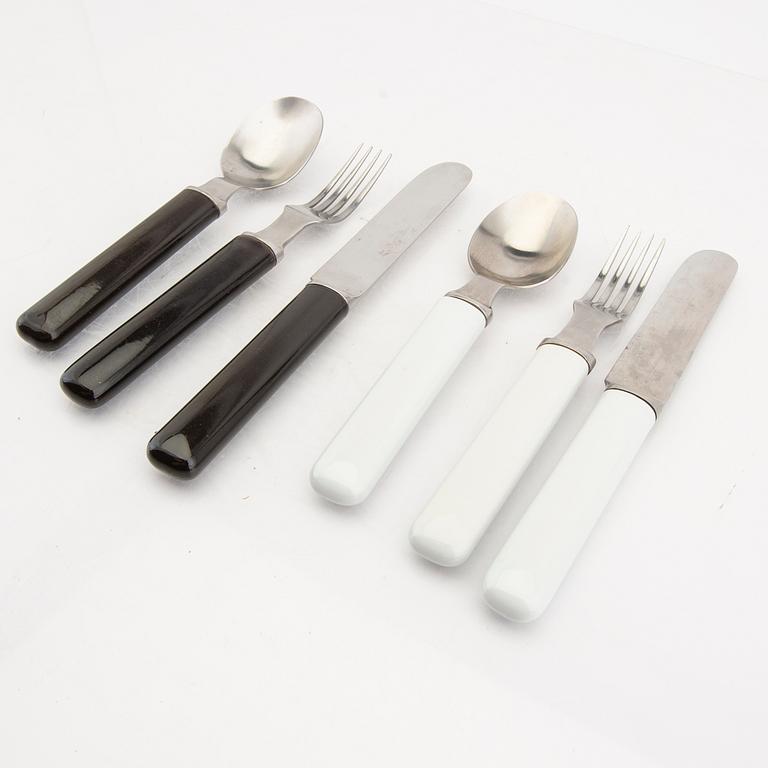 Signe Persson-Melin, a set of 44 + 13 pcs of cutlery Boda Nova stoneware 1970s.