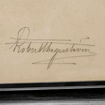 ROBERT THEGERSTRÖM, kol på papper, Signerad Robert Thegerström och approberad okt 1879.