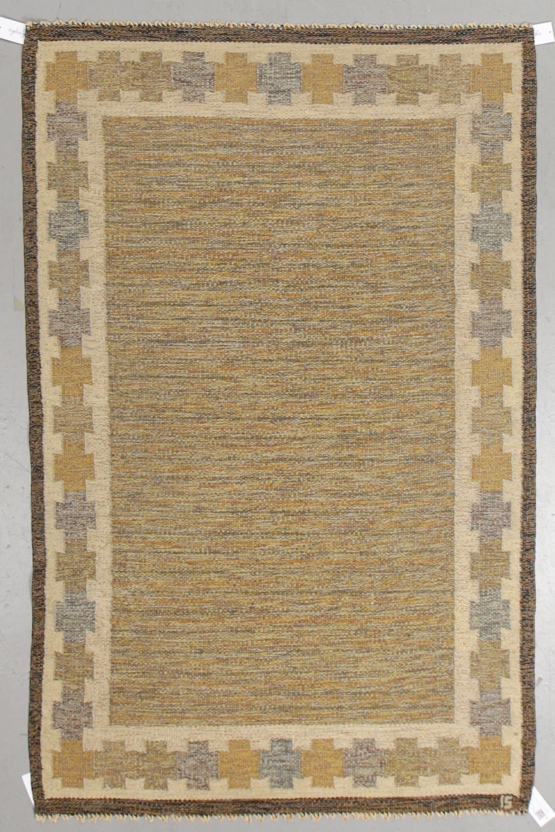 Ingegerd Silow, matto,  flat weave, ca 199 x 125,5-129 cm, signed IS.