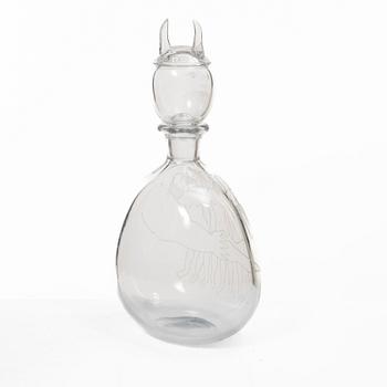 Sven Palmqvist, a decanter, Orrefors, 1958.