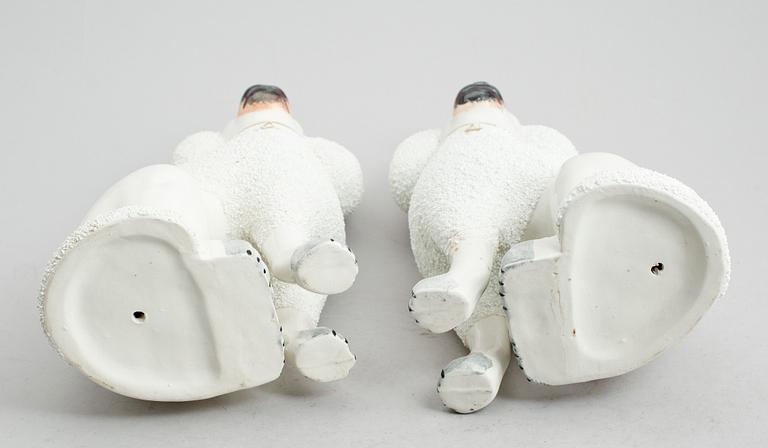 FIGURER, 1 par, porslin, England, 1900-talets första hälft.