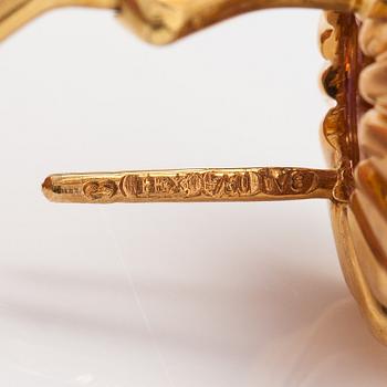 18K gold earrings "Catherine the great" with amethysts and diamonds ca. 0.40 ct in total. Ofelia Jewelry, Helsinki 1998.