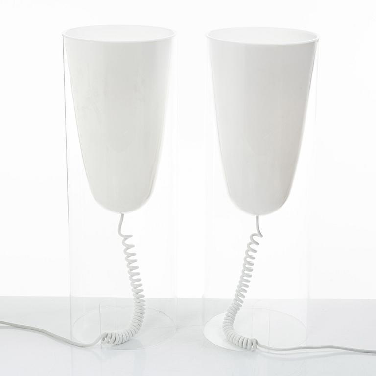 Ferruccio Laviani, a pair of 'Toobe' table lamps, Kartell, Italy.