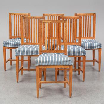 Six Swedish 19th century chairs.