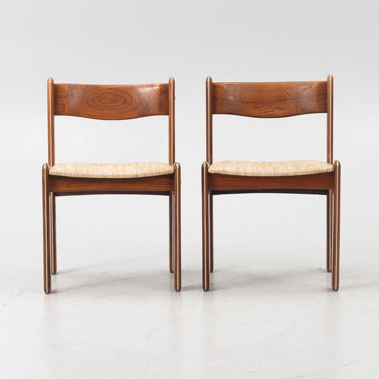A dining table and six chairs, Uldum Møbelfabrik, Denmark, 1960's/70's.