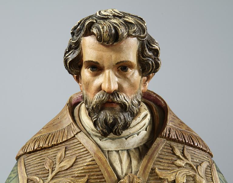 FIGUR, trä, "Petrus", 1800/1900-tal.