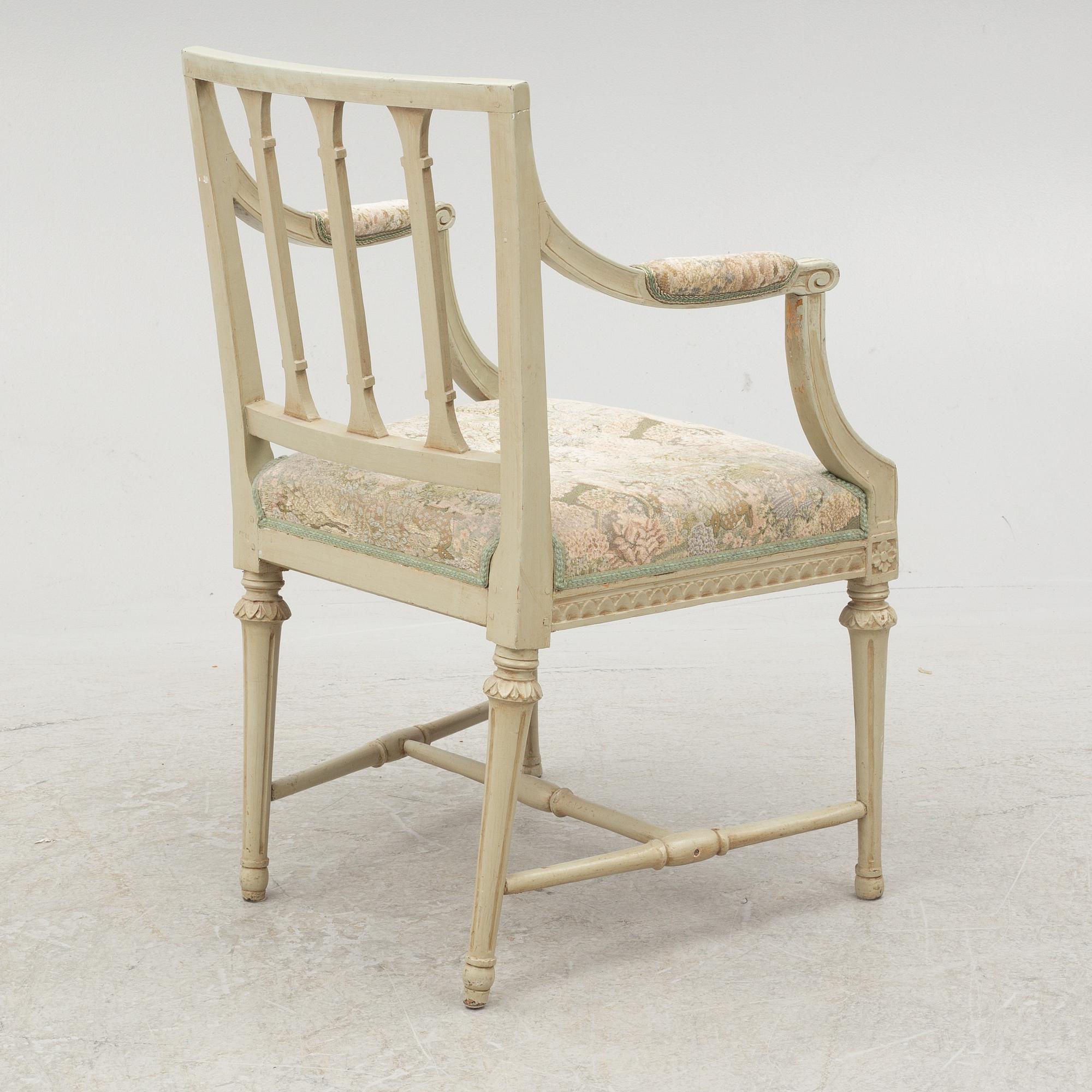 Armchair, by Johan Erik Höglander (master in Stockholm 1777-1813), Late Gustavian.