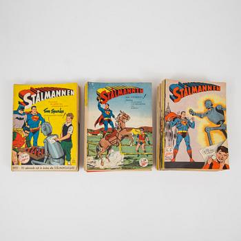 STÅLMANNEN, serietidningar, kompletta årgångar 1950-1953.