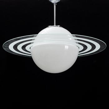 A Saturn glass ceiling light, mid 20th Century.