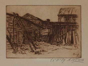 ALFRED WILLIAM FINCH, Borgå, etsning, sign. ex nr 29.