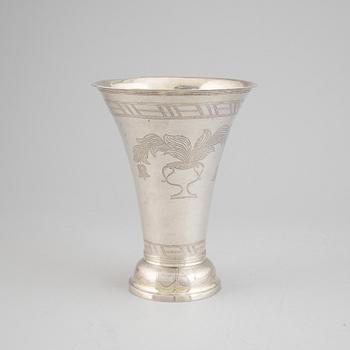 A silver beaker by Abraham Sundström, Västerås, 1796.