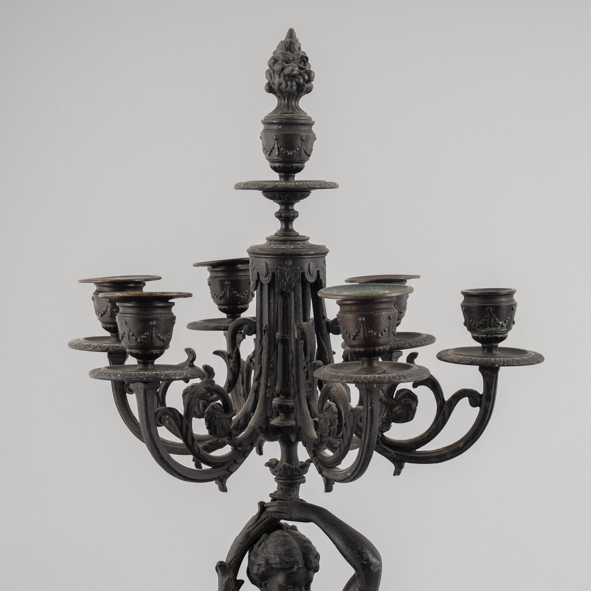 A pair of Empire style candelabras, second half of the 19th century.