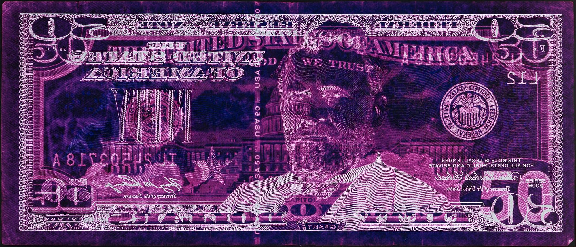 David LaChapelle, "Negative Currency: Fifty Dollar Bill Used As Negative", 1990 - 2008.